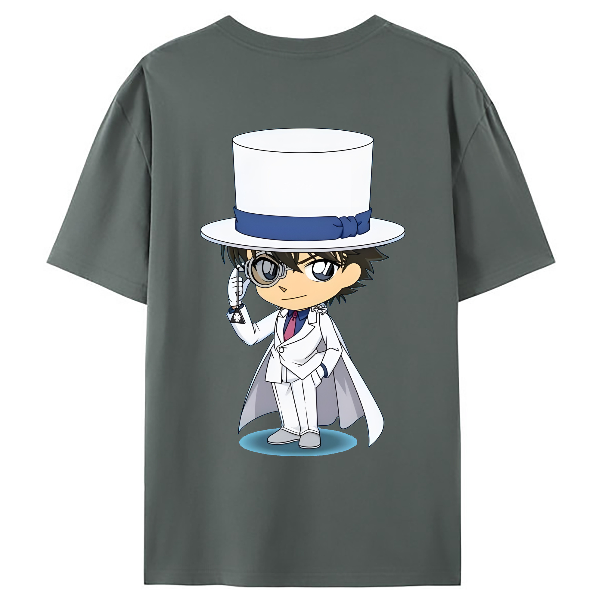 （画像用） 名探偵コナン くろば かいと Detective Conan Kuroba Kaito 綿100％ メンズ半袖Tシャツ（バックプリント） 通気性